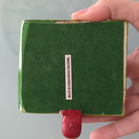 Macy's Santa and Snowman Pottery Christmas Stocking Hanger - Picture 7 of 7